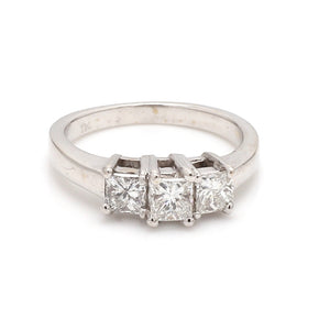 1.00ctw Princess Cut Diamond, 3 Stone Ring