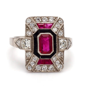 SOLD - 0.60ct Emerald Cut Ruby Ring
