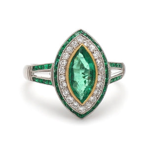 SOLD - 1.23ct Marquise Cut Emerald Ring