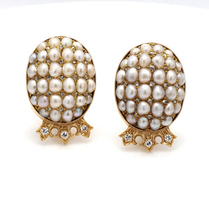 SOLD - 1.20ctw Diamond and Pearl Earrings
