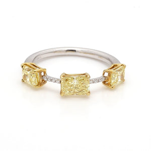SOLD - 1.58ctw Fancy Yellow, Radiant Cut Diamond Ring