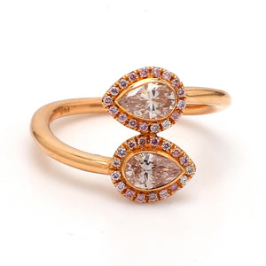 0.67ctw Fancy Pink, Pear Shaped Diamond Ring