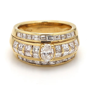 2.35ctw Oval and Carre' Cut Diamond Band