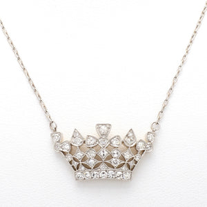 SOLD - 0.70ctw Round Brilliant Cut Diamond, Crown Pendant