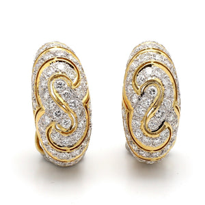 SOLD - 3.70ctw Round Brilliant Cut Diamond Earrings