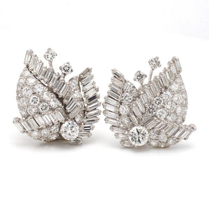 SOLD - 4.80ctw Round Brilliant and Baguette Cut Diamond Earrings