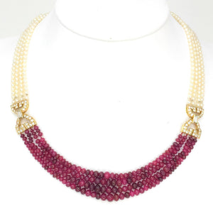 SOLD - Cartier, Natural Pearl, Ruby, and Diamond Necklace