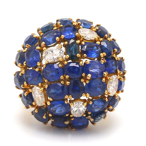 SOLD - 12.00ctw Oval Cut, Sapphire Cluster Ring - AGL Certified