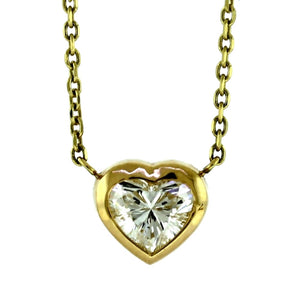 SOLD - 1.06ct J SI2 Heart Shaped Diamond Necklace - GIA Certified