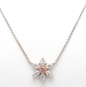 0.65ctw Marquise Cut and Fancy Pink Diamond Pendant