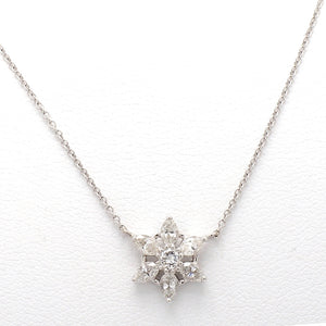 0.57ctw Marquise and Round Brilliant Cut Diamond Necklace