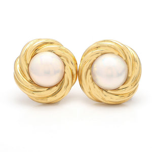 Mikimoto, 13mm Mabe Pearl Earrings