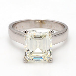 SOLD - 5.22ct J VVS2 Emerald Cut Diamond Ring - GIA Certified