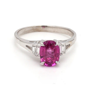SOLD - 1.75ct Oval Cut Rubellite Tourmaline Ring