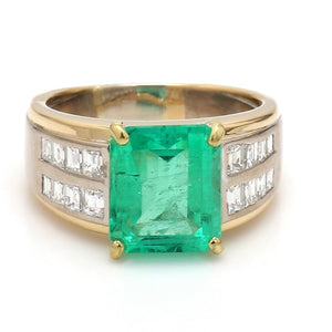 SOLD - 4.56ct Emerald Cut Colombian Emerald Ring - AGL Certified