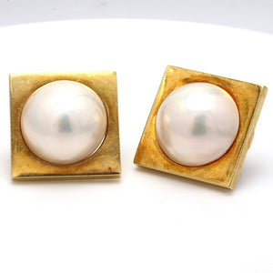 SOLD - Cartier, Mabe Pearl Earrings