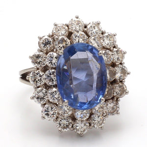6.00ct Oval Cut, No Heat, Sapphire Ring - AGL Certified