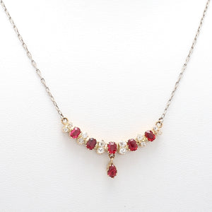 1.05ctw Spinel and Old Mine Cut Diamond Necklace