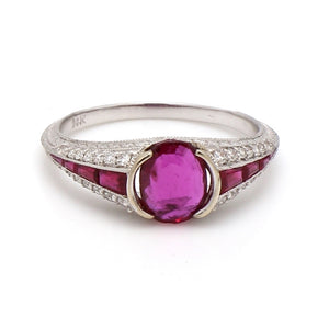 0.91ct Oval Cut, Ruby Ring