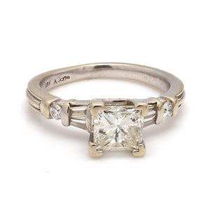 SOLD - 1.00ct Princess Cut Diamond Ring, Signed A. Jaffe