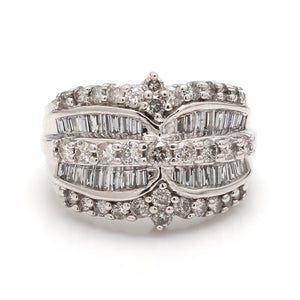 3.00ctw Baguette and Round Brilliant Cut Diamond Band