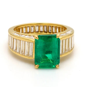 2.92ct Emerald Cut, Colombian Emerald Ring - AGL Certified