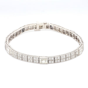 SOLD - 4.00ctw Round, Baguette, and French Cut Diamond Bracelet