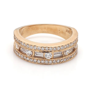 SOLD - 1.00ctw Baguette and Round Brilliant Cut Diamond Band