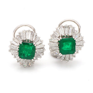 4.00ctw Emerald Cut, Emerald Earrings