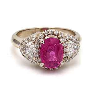 SOLD - 2.46ct Oval Cut, Pink Sapphire Ring - GIA Certified