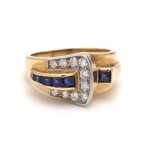 Tiffany & Co., Sapphire and Diamond Buckle Ring