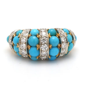 SOLD - 1.00ctw Round Brilliant Cut Diamond and Turquoise Ring
