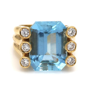SOLD - Verdura, 16.00ct Emerald Cut, Aquamarine Ring