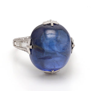 SOLD - 21.01ct Oval, No Heat, Ceylon Sapphire Ring - SSEF Certified