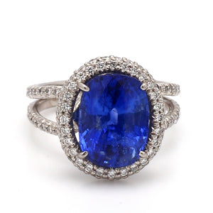 SOLD - 5.91ct Oval Cut, Sapphire Ring