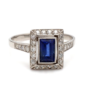 SOLD - 0.93ct Emerald Cut, No Heat, Sapphire Ring - GIA Certified