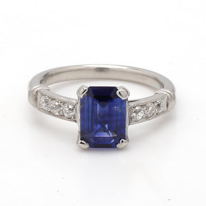 SOLD - 1.59ct Emerald Cut Sapphire Ring