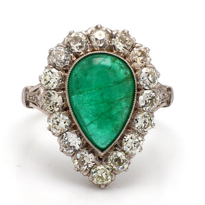 SOLD - 3.10ct Pear Shaped Emerald Ring