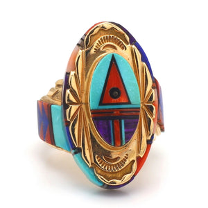 SOLD - Multi Stone Inlay Zuni Native American Ring