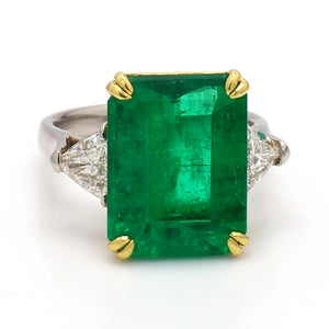 8.04ct Emerald Cut Emerald Ring - AGL Certified