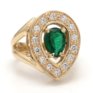 1.50ct Pear Shaped Emerald Ring