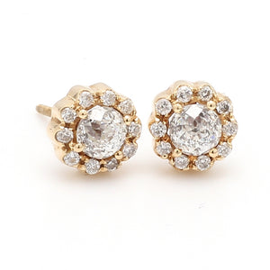 SOLD - 1.16ctw Round, Faceted Diamond Earrings