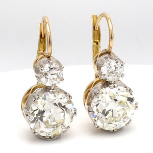 SOLD - 7.55ctw Old European Cut Diamond Earrings - GIA Certified