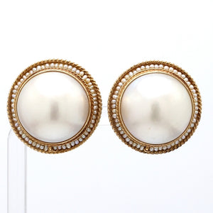 17mm Round Mabe Pearl Earrings