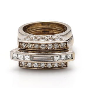 SOLD - 1.60ctw Baguette, Princess, and Round Brilliant Cut Diamond Ring