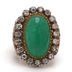 SOLD - 20.00ct Oval, Cabochon Cut Emerald Ring