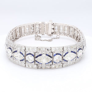 SOLD - 16.25ctw Old European, Marquise, and Round Brilliant Cut Diamond Bracelet