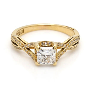 SOLD - 1.06ct E SI2 Princess Cut Diamond Ring - IGI Certified