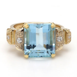 SOLD - 7.50ct Emerald Cut Aquamarine Ring