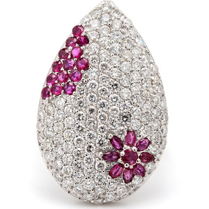 SOLD - 2.00ctw Pave Diamond and Ruby Ring